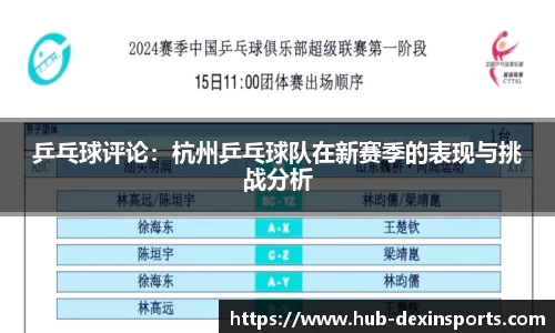 乒乓球评论：杭州乒乓球队在新赛季的表现与挑战分析